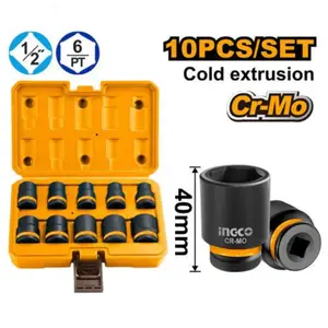 Jeu de douilles à chocs 1/2″ – 10 pièces INGCO HKISSD12101