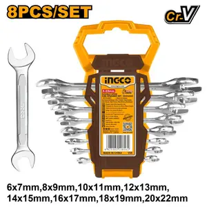 Set de 8 clés à double embout ouvert INGCO HKSPA2088