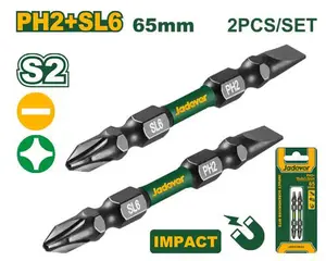 set de 2 embouts ph2+sl x65mm JDSV3K63