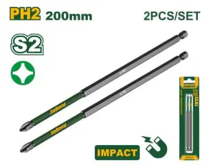 Set 2 Embouts de tournevis à percussion ph2*200mm jadever JDSV5K65