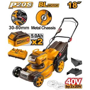 Tondeuse 40v 2BATTERIES 5Ah 460mm 60L INGCO LMLI20186