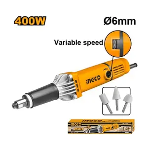 Meuleuse droite 6mm 400W + 3 accessoires INGCO PDG4003