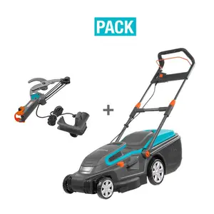 PACK Tondeuse à gazon électrique 1800/42 800m² + Échenilloir à lame franche combisystem – GARDENA 05042-20.000.P1