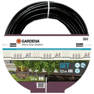 Kit d’initiation 50 m de tuyau à goutteurs incorporés et bouchon fin de ligne- Gardena