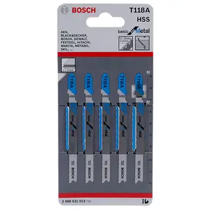 JEU 5 LAMES SCIE SAUTEU T118A METAL BasicforMetal 2608631013