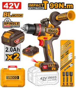 Perceuse à percussion sans fil brushless INGCO 42V 99Nm [CIDLI429982]