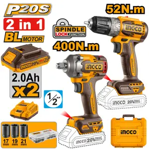Kit combo visseuse/Boulonneuse à choc 20V CKLI20271