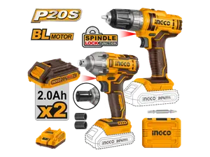 Pack Visseuse 20V/ Boulonneuse à choc20V/ 2Batteries COSLI230702