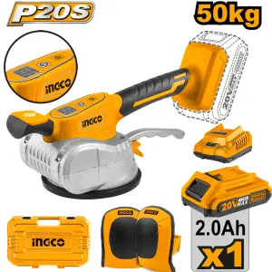 Ventouse de pose de carrelage vibrante sans fil avec batterie 20V 2.0A, 50KG INGCO CTVLI20101