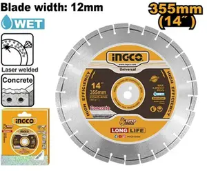 Disque diamant segmenté (coupe humide) INGCO 355mm [DMD033552]