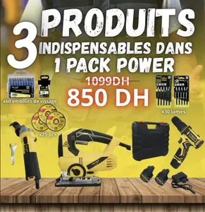 Pack Menuisier Power ( Sauteuse + Meuleuse + Visseuse )