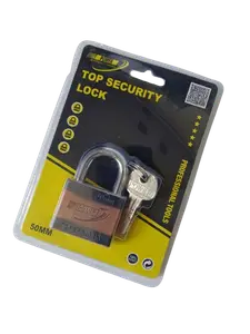 Cadenas Power Bronze 50mm avec cylindre en cuivre et 3 clefs speciales plates HD2360-50