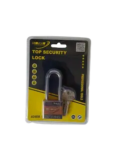 CADENAS POWER BRONZE 40MM A LONGUE MANILLE AVEC CYLINDRE EN CUIVRE ET 3 CLEFS SPECIALES PLATES HD2360-L40
