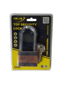 CADENAS POWER BRONZE 60MM A LONGUE MANILLE AVEC CYLINDRE EN CUIVRE ET 3 CLEFS SPECIALES PLATES HD2360-L60