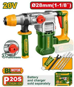 JADEVER MARTEAU PERFORATEUR BRUSHLESS 20V 28MM SANS BATTERIE SANS CHARGEUR JDLM1528