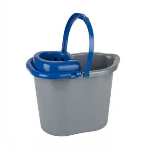 SEAU OVAL 15L AVEC ESSOREUR ROUGE/BLEU
