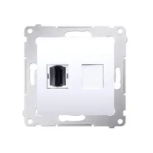 Prise HDMI connexion à vis avec griffes blanc Simon 54