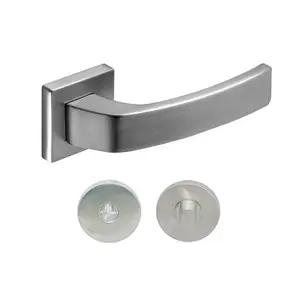 PAIRE DE BEQUILLE ROSACE CYLINDRE NICKLE RM605-CDN