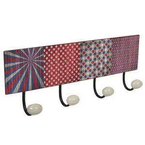 PORTE MANTEAUX 4 BOUTONS MOTIF USA