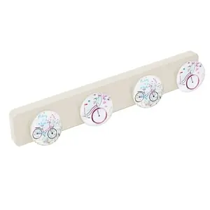 PORTE MANTEAUX 4 BOUTONS MOTIF VELOS FUN