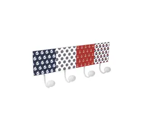 PORTE MANTEAU BLANC 4 BOUTONS MARINE