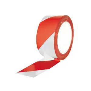 RUBAN ADHESIF MARQUAGE DU SOL ROUGE/BLANC 33M X 50MM