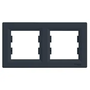 PLAQUE 2 POSTES HORIZONTAL. ASFORA ANTHRACITE