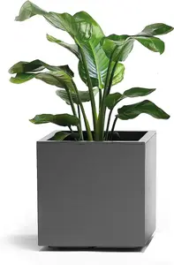 POT KEBE GREENER 40CM ANTHRACITE AVEC RESERVE +ROUES