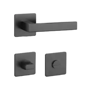 PAIRE DE BEQUILLE EN INOX 304 NOIR AVEC ROSACE CDN VES-4435