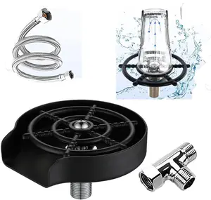 LAVE-VERRE PRESSION POUR EVIER AVEC FLEXIBLE ET RACCORD ,NOIR VES-4410