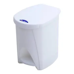 POUBELLE A PEDALE AVEC BAC INTERIEUR 7L BLANC
