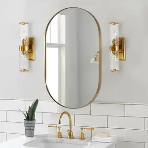 MIROIR A SUSPENDRE OVALE DORÉ 50X100CM VES-4683