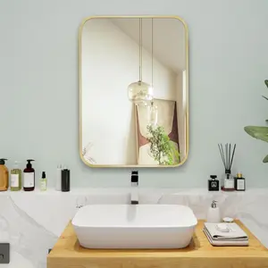 MIROIR A SUSPENDRE RECTANGULAIRE DORÉ 60X90CM VES-4685