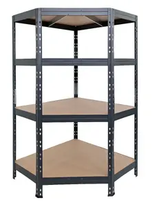 KIT RAYONNAGE COIN 4 ETAGERES EN BOIS 180X90X90X45 CM 250KGX4/CORNER RIVET