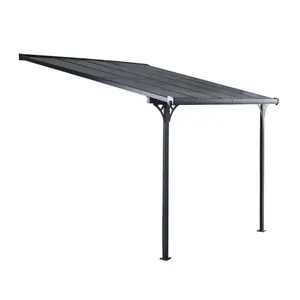 PERGOLA MURALE ELLIOT 8 M2 EN ALUMINIUM ET POLYCARBONATE GARDIUN MARQUISE