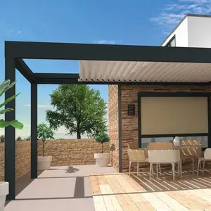 PERGOLA BIOCLIMATIQUE MURALE 3MX4M (2 PIEDS)
