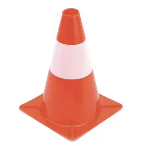 CONE DE SIGNALISATION PVC- 30CM - BASE PVC D:22*22CM TC-30R