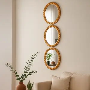 TRIO DE MIROIR ROND AVEC CADRE BUBBLE 25X25 CM-PRH04679