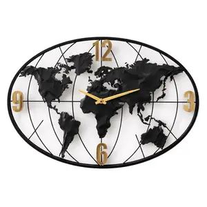 HORLOGE MURALE EN MÉTAL DESIGN MONDE