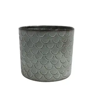 POT METALIC FISH SCALE CYLINDER POT 27CM VES-5546