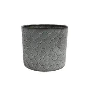 POT METALIC FISH SCALE CYLINDER POT 21CM VES-5547