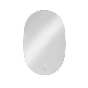 MIROIR LED 3 COULEURS 60 × 80 CM AVEC COUVERCLE EN PVC – OVALE SIMPLE