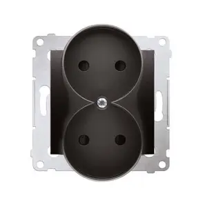 Prise de courant 2P connexion à vis avec griffes Graphite Simon 54