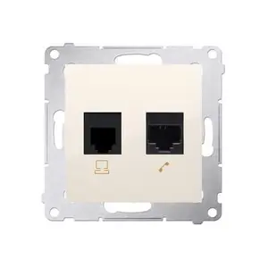 Prise RJ45 + RJ12 connexion à vis avec griffes Marfil Simon 54