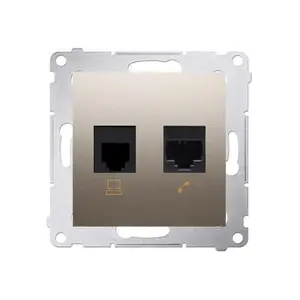 Prise RJ45 + RJ12 connexion à vis avec griffes Cava Simon 54