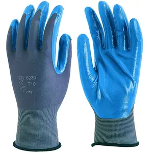 GANTS POLYAM GRIS PAUME ENDUIT NITRILE