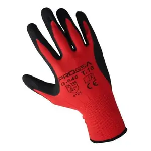 GANT NITRILE NOIR, DOUBLURE EN NYLON ROUGE PROSSA