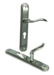 PAIRE DE POIGNEE FINITION NICKELE EMPREINTE CYLINDRE - LH306-CYL-N