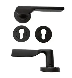 CASA ROSETTE HANDLE MAT BLACK CYLINDRE