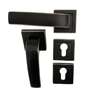 Elips Square Rossettte Handle Black Gold Cylindre